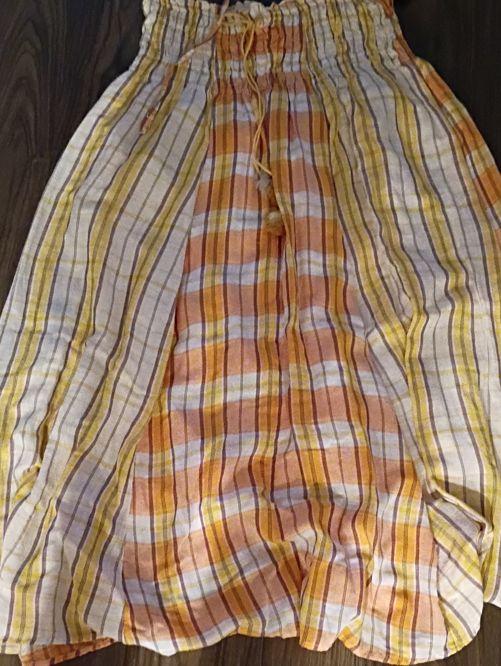 NWT Lucky Brand Yellow and Orange Plaid Maxi Dress